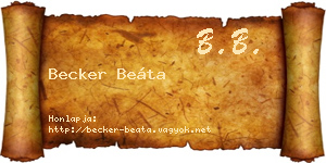 Becker Beáta névjegykártya