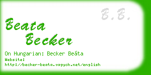 beata becker business card